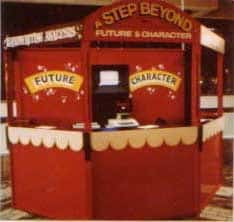 Gregory Reading booth at Grundys entertainment in 1981