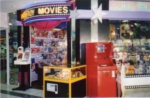 Merlin reading machine operating in a movie shop location in 1991